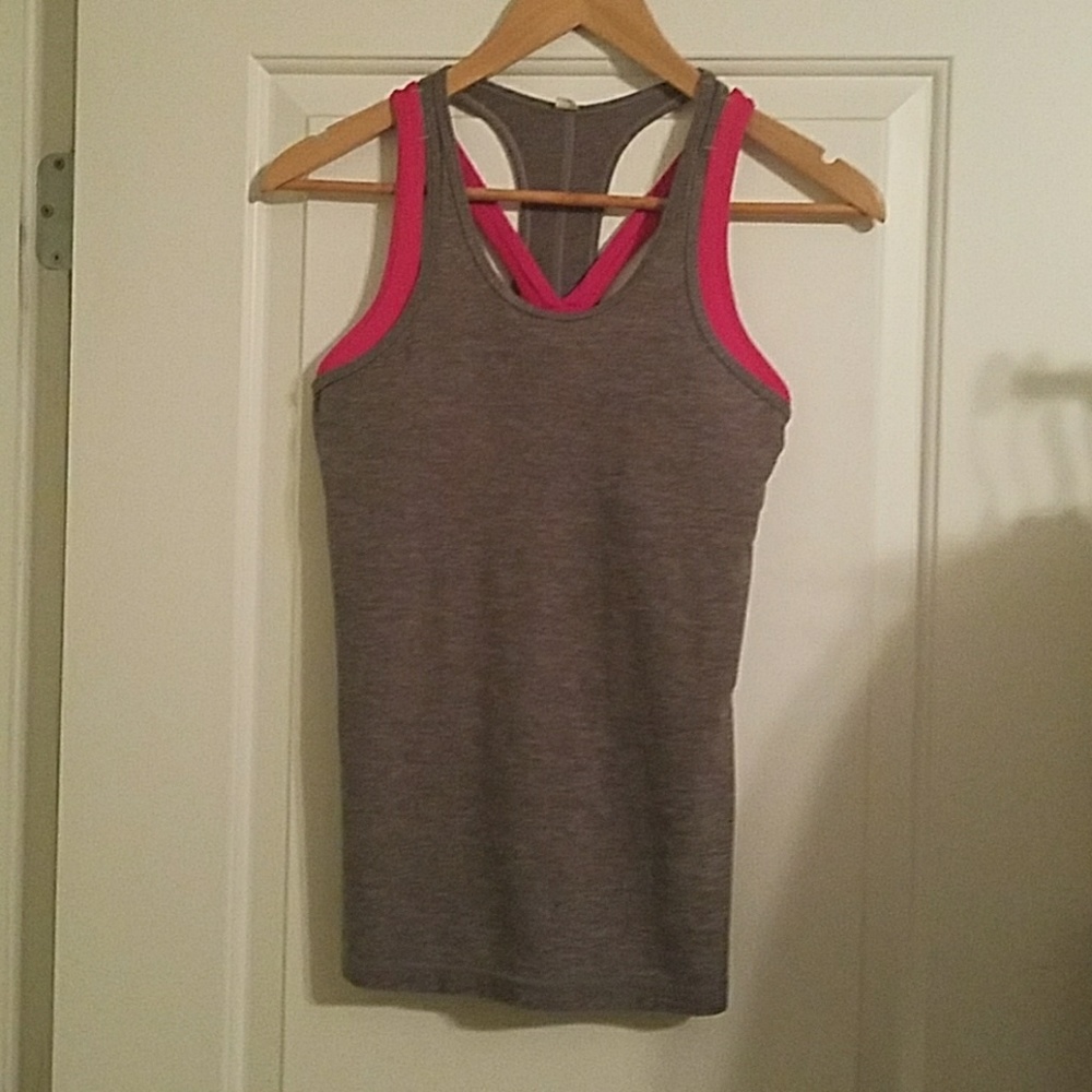 lululemon athletica Gray and Pink Tank Top